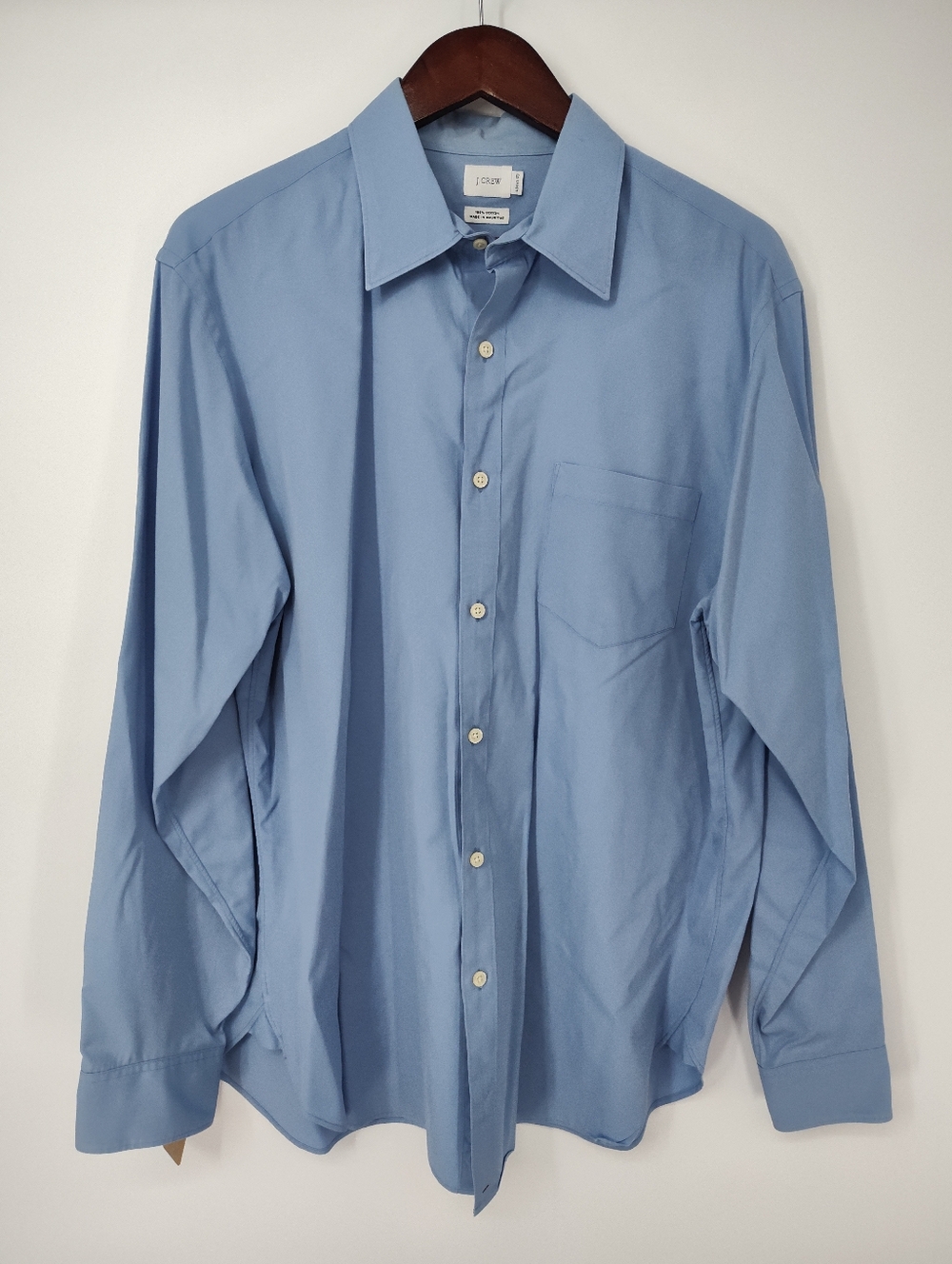 J. Crew Men's Sky Blue Long Sleeve Cotton Dress Shirt Size Large